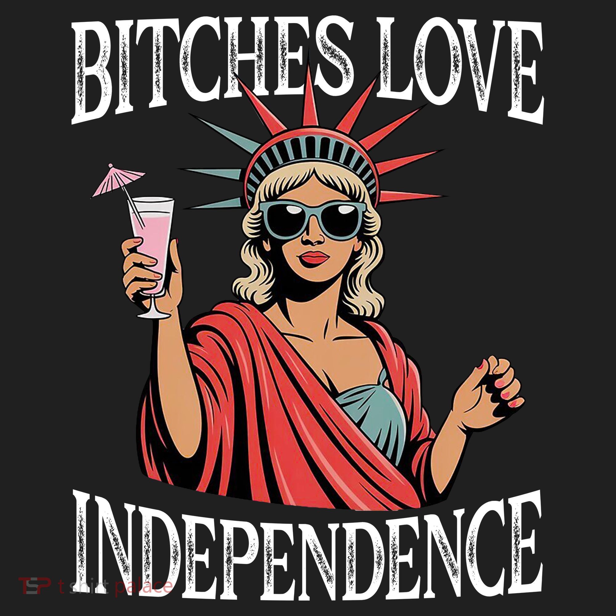 Retro Bitches Love Independence Funny Golf Towel