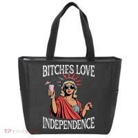 Retro Bitches Love Independence Funny Tote Bag thumb 0