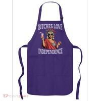 Retro Bitches Love Independence Funny Apron thumb 0