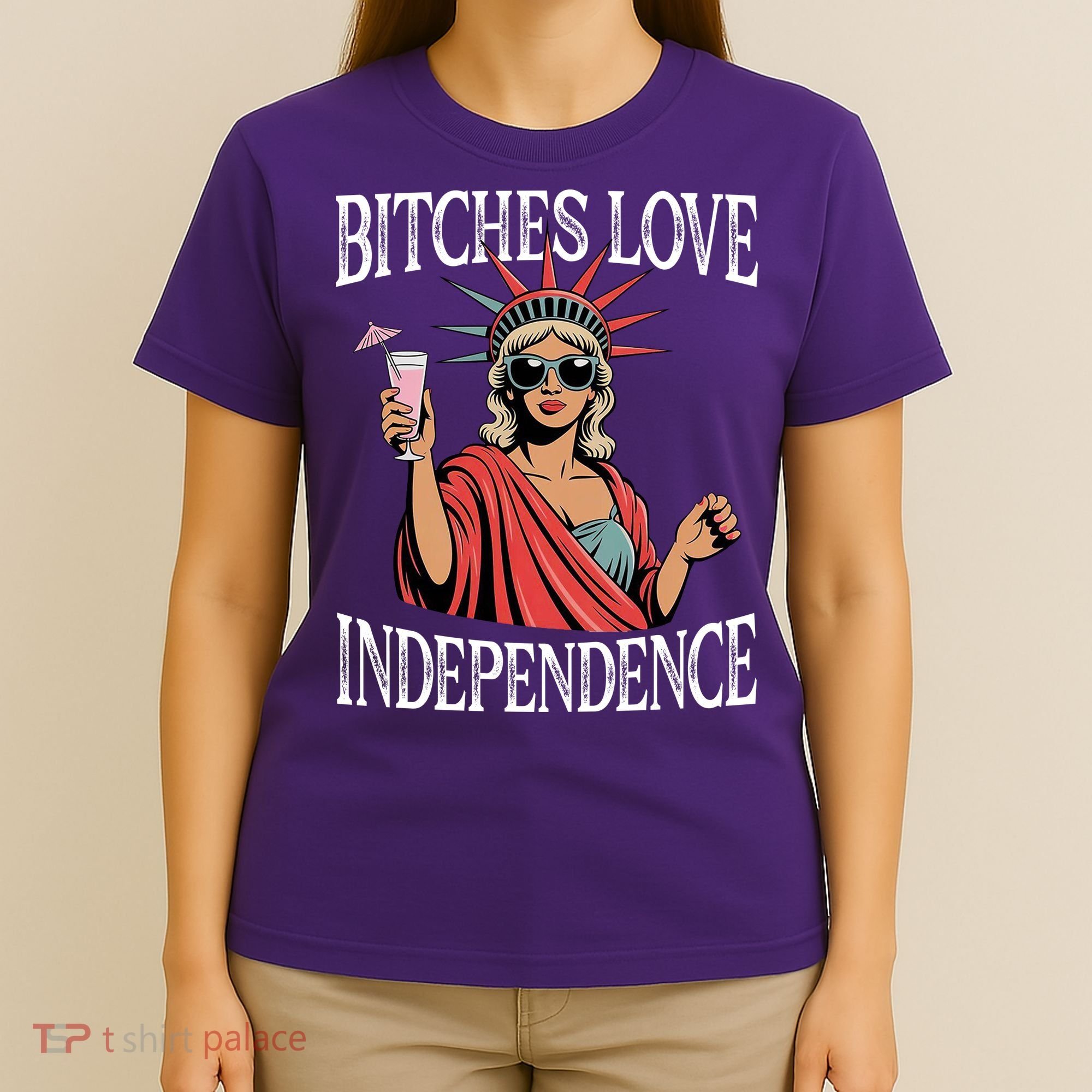 Retro Bitches Love Independence Funny T-Shirt