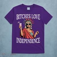 Retro Bitches Love Independence Funny T-Shirt thumb 5
