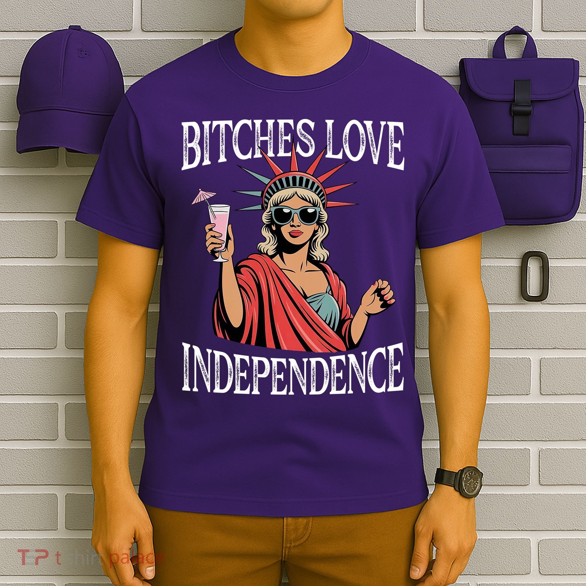 Retro Bitches Love Independence Funny T-Shirt