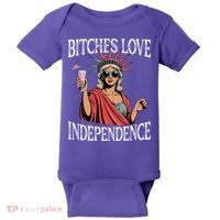 Retro Bitches Love Independence Funny Baby Bodysuit thumb 0