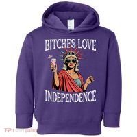 Retro Bitches Love Independence Funny Toddler Hoodie thumb 0