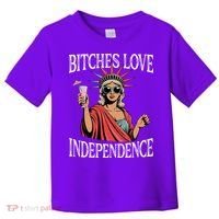 Retro Bitches Love Independence Funny Toddler T-Shirt thumb 0
