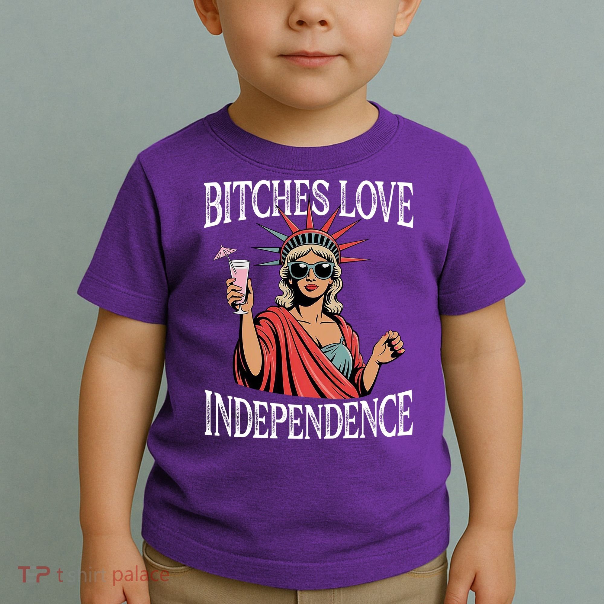 Retro Bitches Love Independence Funny Toddler T-Shirt