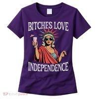 Retro Bitches Love Independence Funny Women's T-Shirt thumb 0