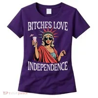 Retro Bitches Love Independence Funny Women's T-Shirt thumb 0