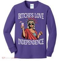 Retro Bitches Love Independence Funny Kids Long Sleeve Shirt thumb 0