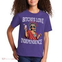 Retro Bitches Love Independence Funny Kids T-Shirt thumb 2