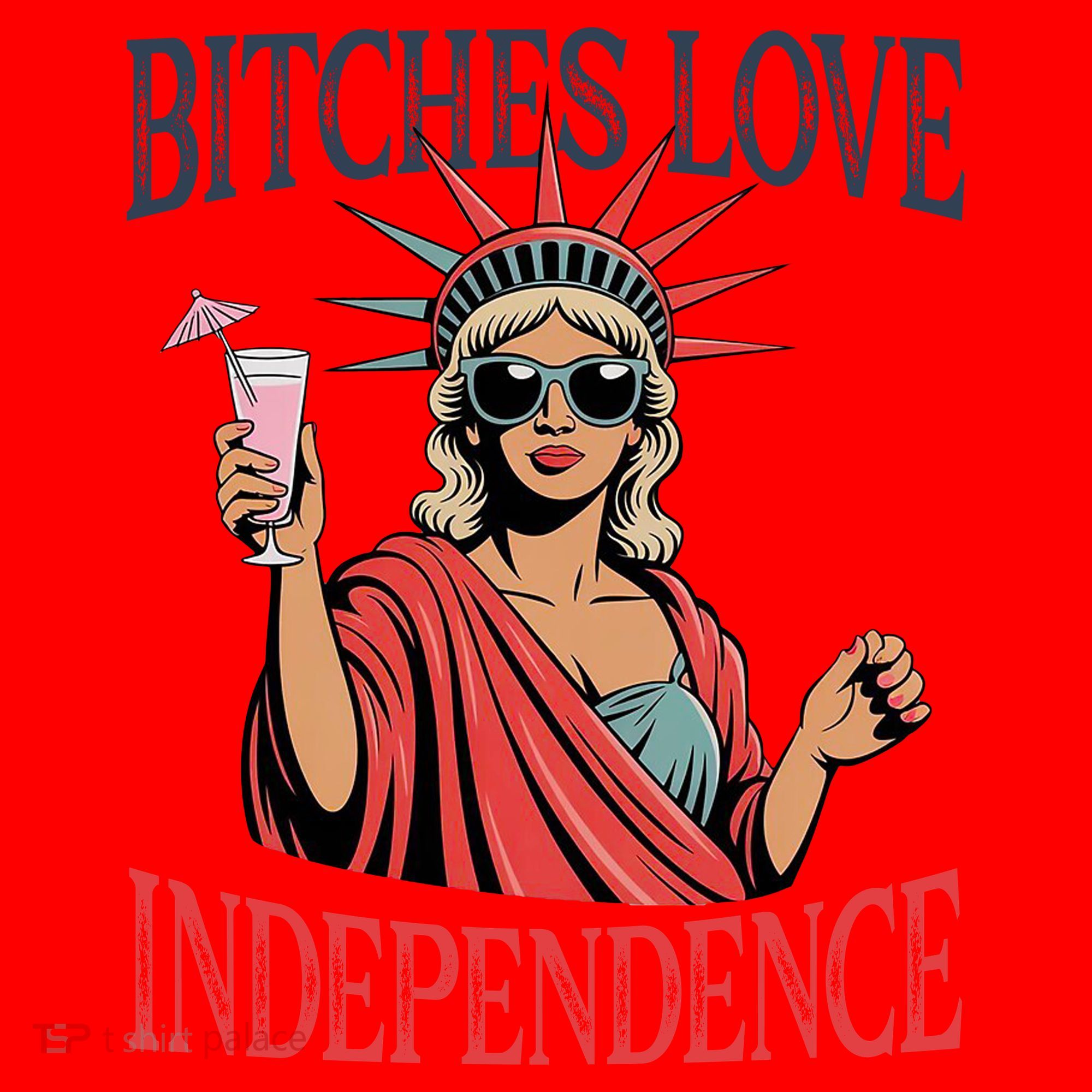Retro Bitches Love Independence Funny Santa Hat