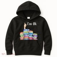 Reading Book Lovers Im Ok National Book Lovers Day Kids Hoodie thumb 0