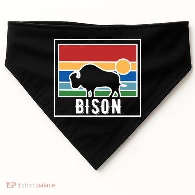 Retro Bison Logo USA-Made Doggie Bandana