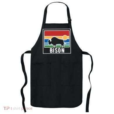 Retro Bison Logo Apron
