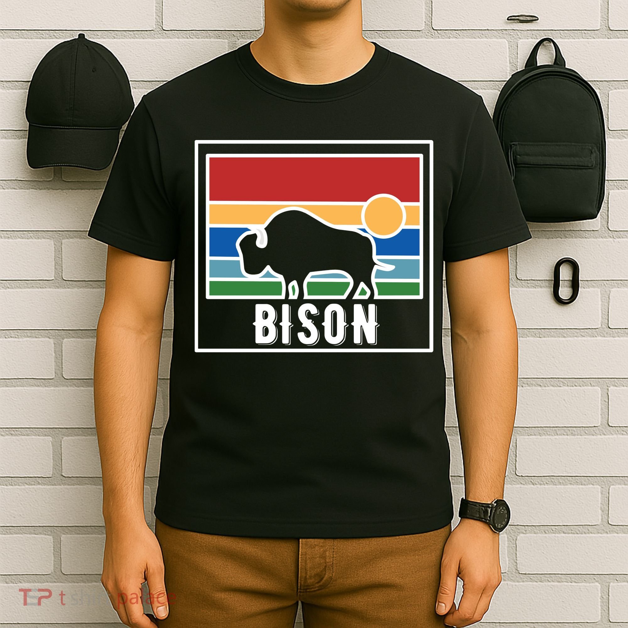 Retro Bison Logo T-Shirt