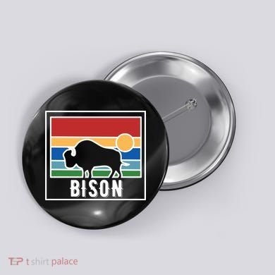 Retro Bison Logo Button