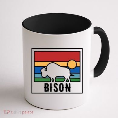 Retro Bison Logo Coffee Mug back
