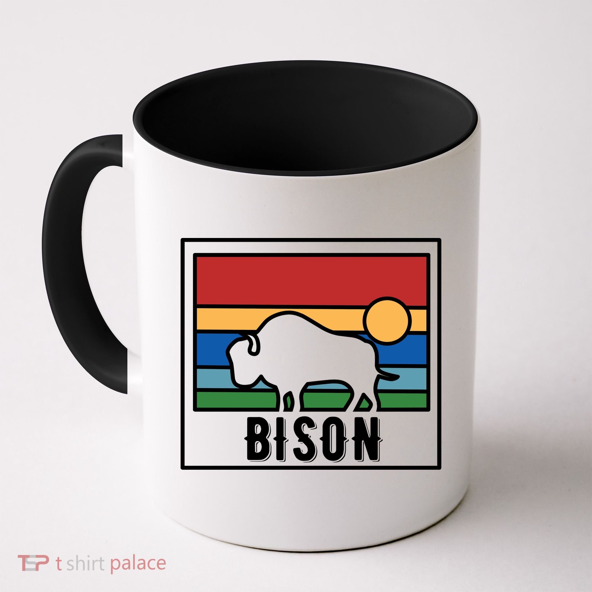 Retro Bison Logo Coffee Mug