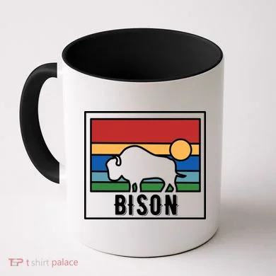 Retro Bison Logo Coffee Mug
