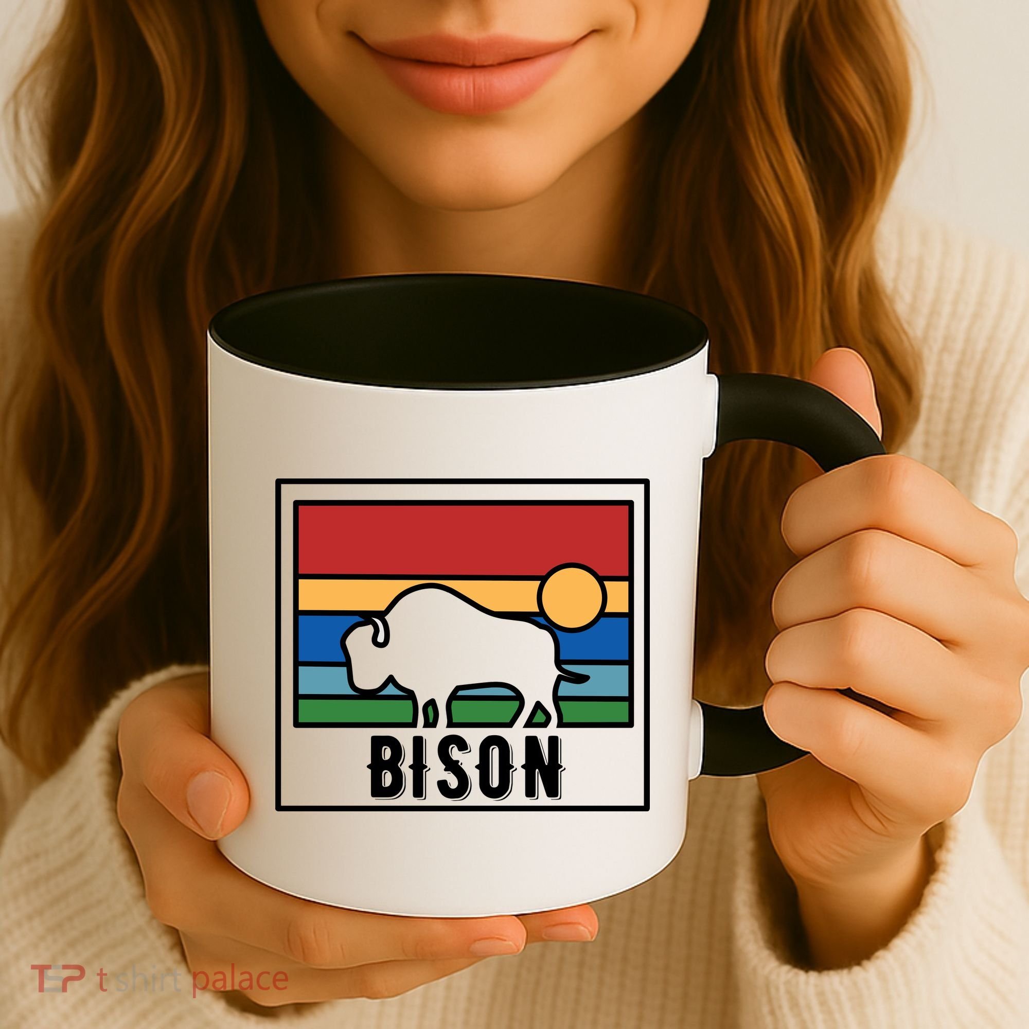 Retro Bison Logo Coffee Mug