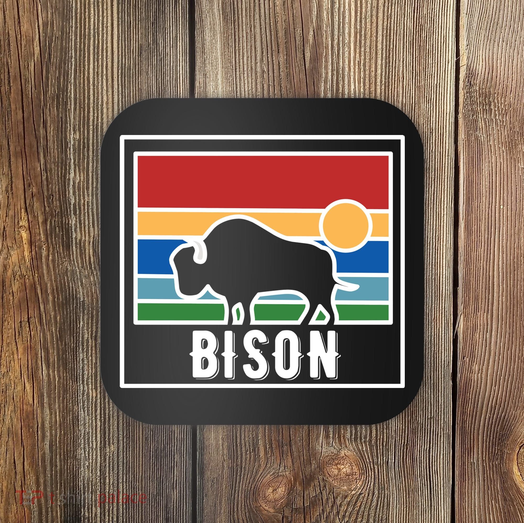 Retro Bison Logo Coaster