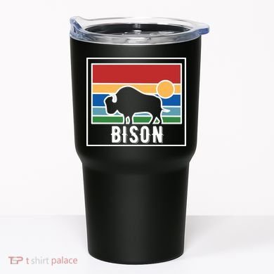 Retro Bison Logo Tumbler