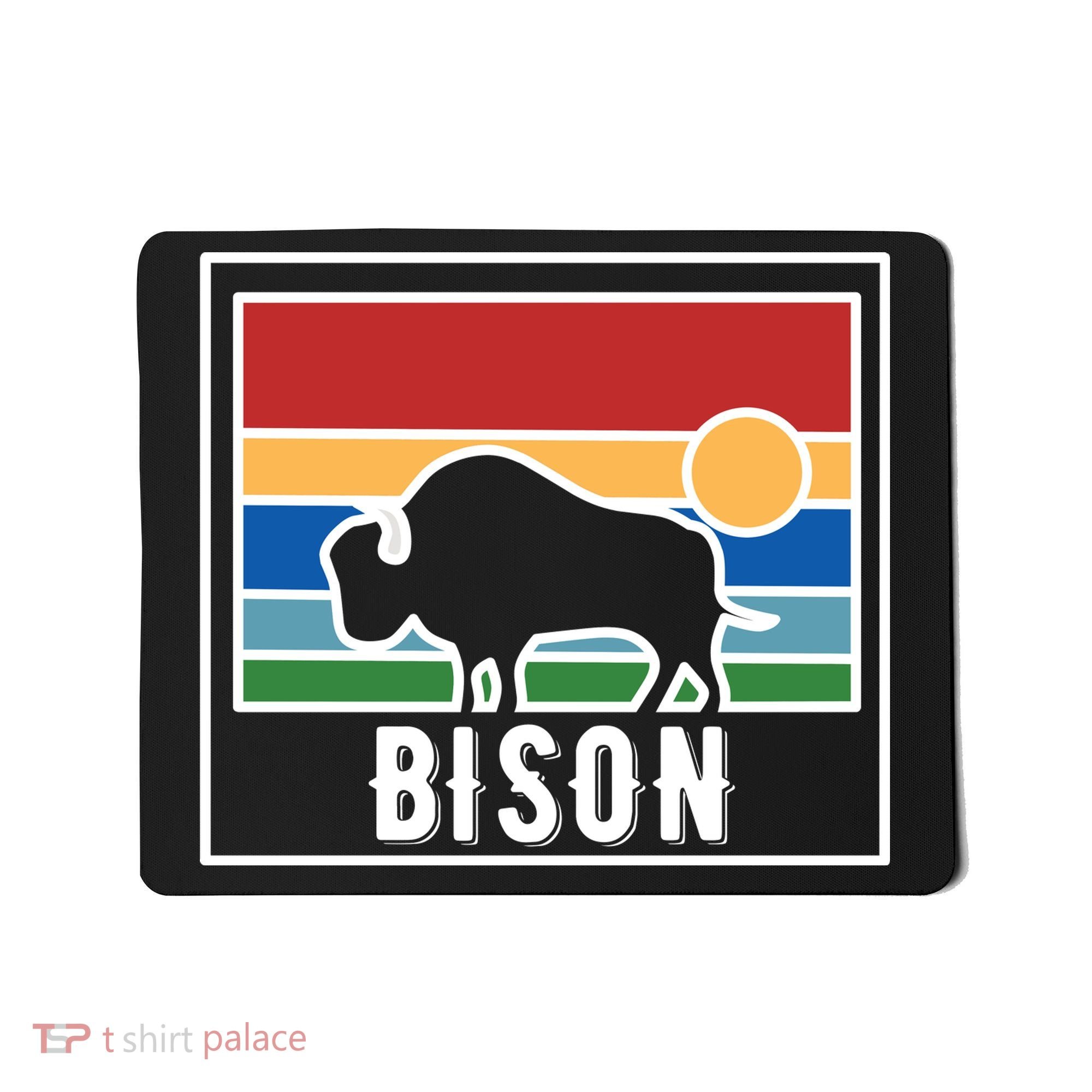 Retro Bison Logo Mousepad