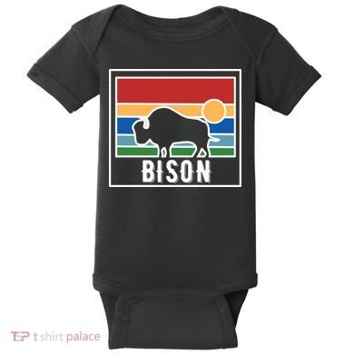 Retro Bison Logo Baby Bodysuit