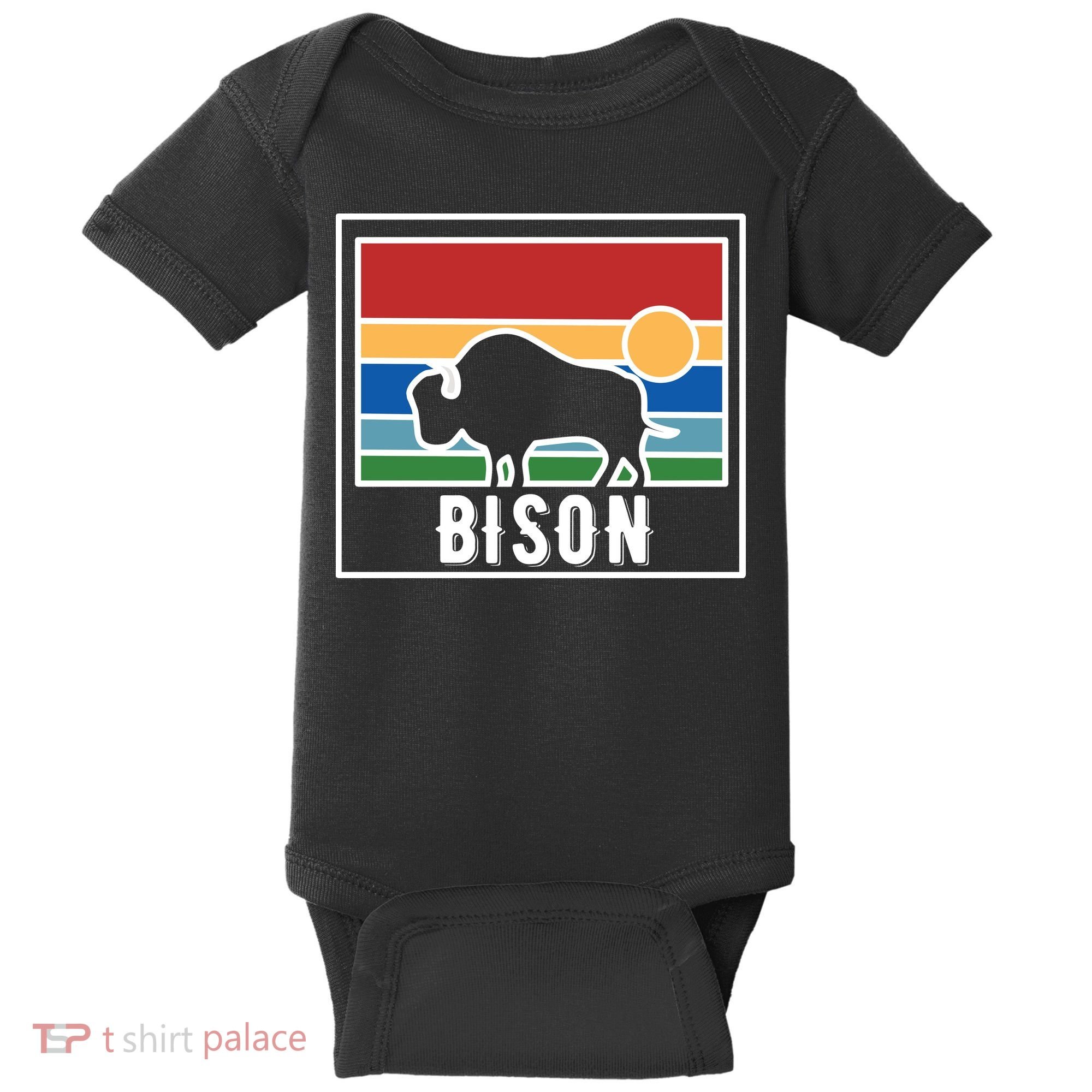 Retro Bison Logo Baby Bodysuit