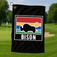 Retro Bison Logo Golf Towel thumb 1