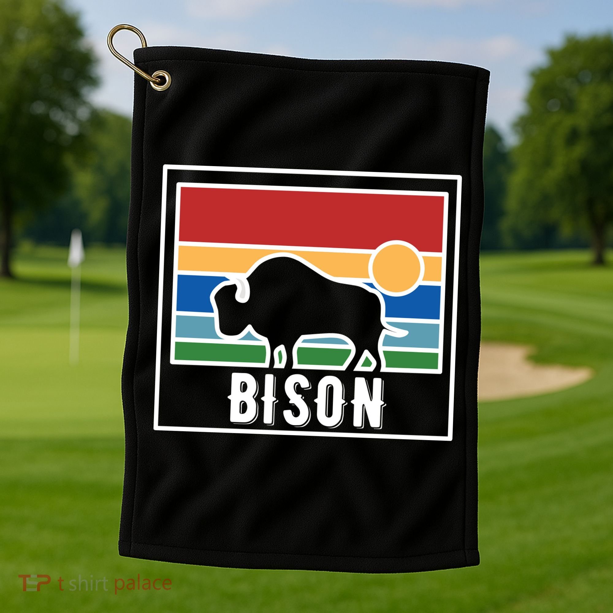 Retro Bison Logo Golf Towel