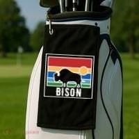 Retro Bison Logo Golf Towel thumb 2