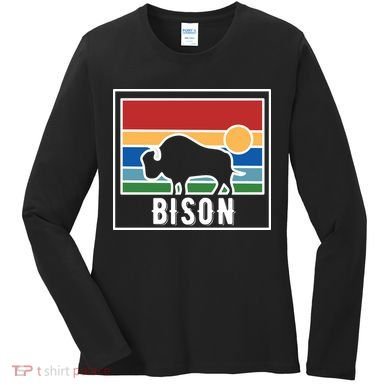 Retro Bison Logo Women's Long Sleeve Shirt