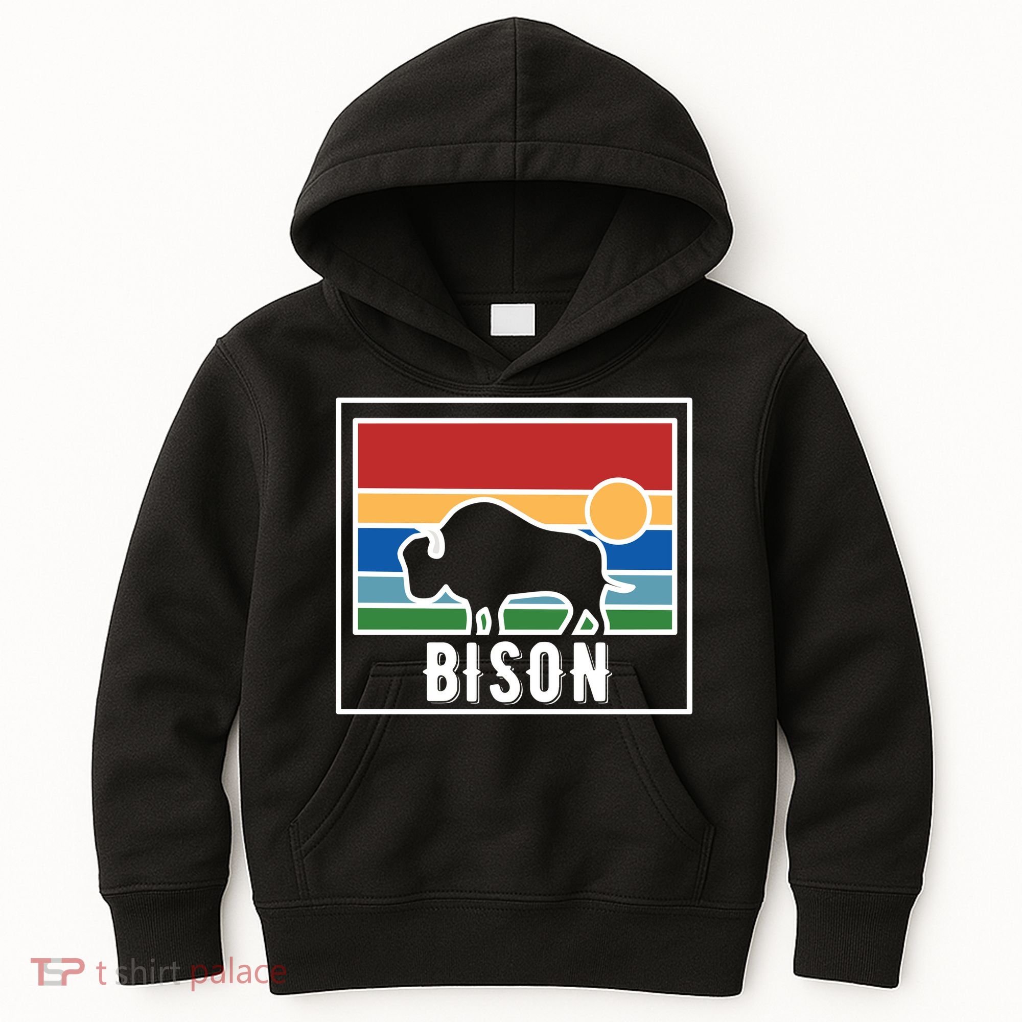 Retro Bison Logo Kids Hoodie