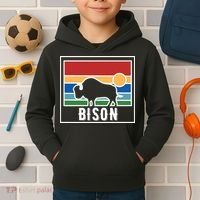 Retro Bison Logo Kids Hoodie thumb 2