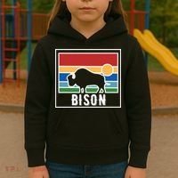 Retro Bison Logo Kids Hoodie thumb 3