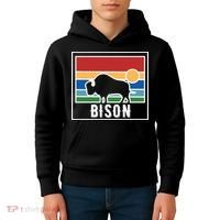 Retro Bison Logo Kids Hoodie thumb 4