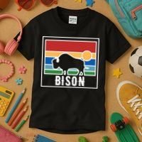 Retro Bison Logo Kids T-Shirt thumb 3