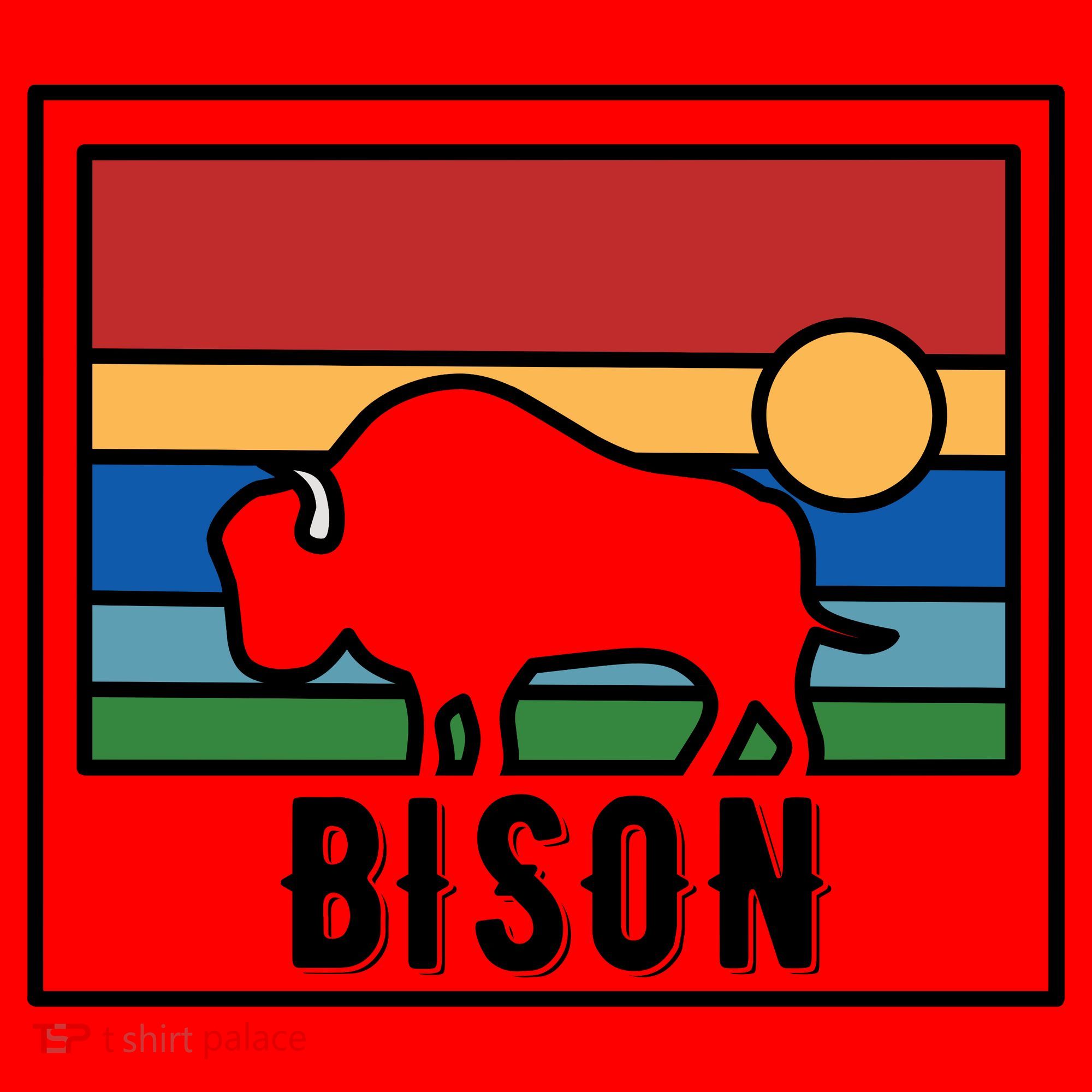 Retro Bison Logo Santa Hat
