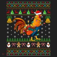 Rooster Bird Lover Lighting Santa Hat Rooster Ugly Christmas Gift Women's Sweatshirt thumb 2