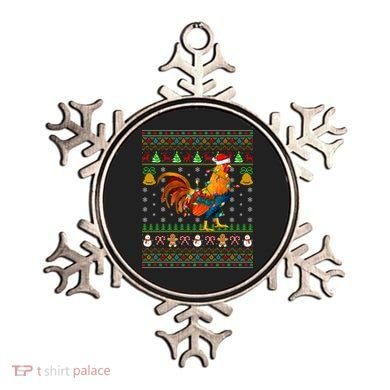 Rooster Bird Lover Lighting Santa Hat Rooster Ugly Christmas Gift Ornament