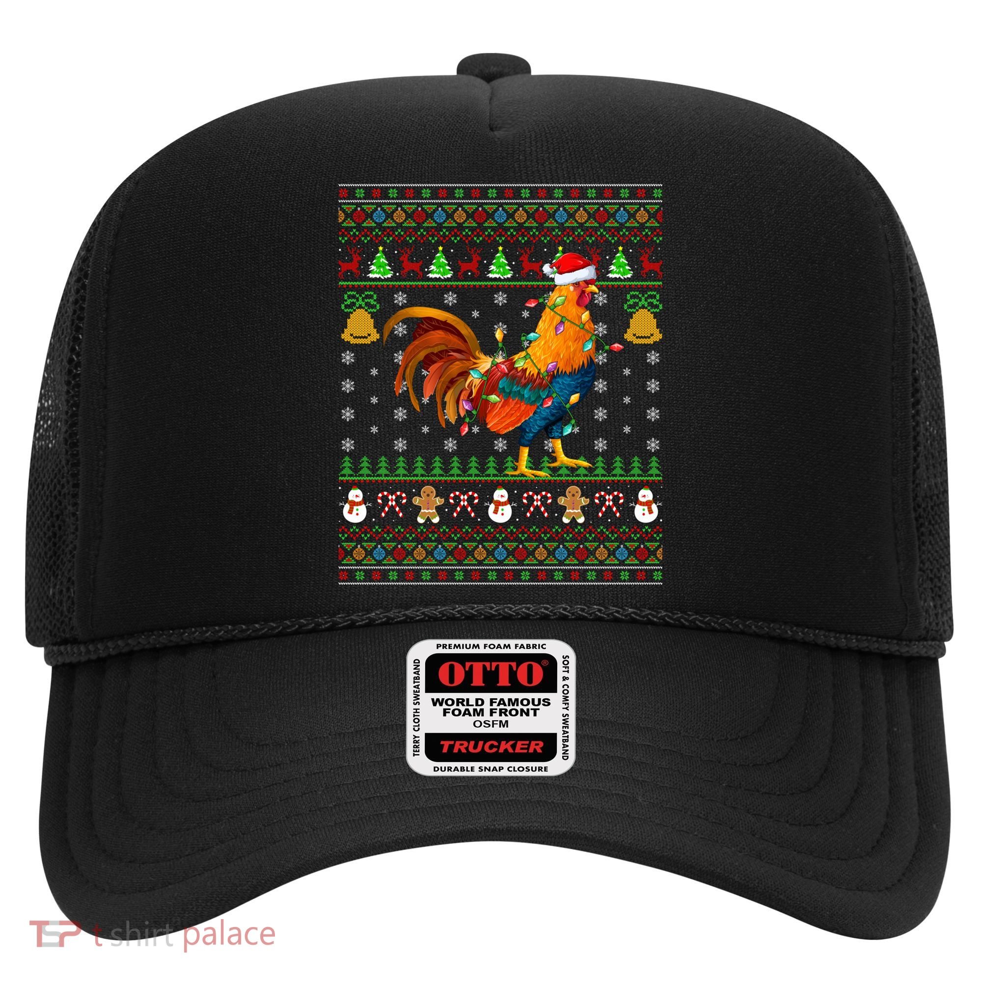 Rooster Bird Lover Lighting Santa Hat Rooster Ugly Christmas Gift Hat
