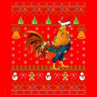 Rooster Bird Lover Lighting Santa Hat Rooster Ugly Christmas Gift Santa Hat thumb 1