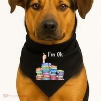 Reading Book Lovers I'm Ok National Book Lovers Day Gift USA-Made Doggie Bandana thumb 1