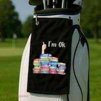 Reading Book Lovers I'm Ok National Book Lovers Day Gift Golf Towel thumb 2