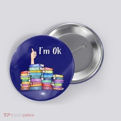 Reading Book Lovers I'm Ok National Book Lovers Day Gift Button