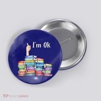 Reading Book Lovers I'm Ok National Book Lovers Day Gift Button thumb 0