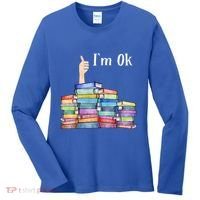 Reading Book Lovers I'm Ok National Book Lovers Day Gift Women's Long Sleeve Shirt thumb 0