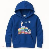Reading Book Lovers I'm Ok National Book Lovers Day Gift Kids Hoodie thumb 0