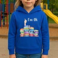 Reading Book Lovers I'm Ok National Book Lovers Day Gift Kids Hoodie thumb 3